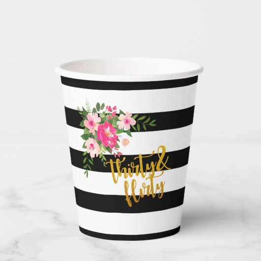 Drieëndertig en lichte papierbeker - Zwarte & witt Papieren Bekers (Voorkant)