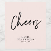 Drieëndertig jaar durende wedstrijd zwart-roze bri wijn etiket (Enkel label)