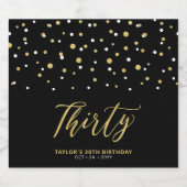 Drieëndertig verjaardag van Black & Gold Lettering Bier Etiket (Enkel label)