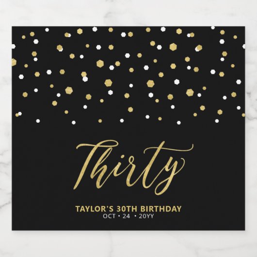 Drieëndertig verjaardag van Black & Gold Lettering Bier Etiket (Enkel label)