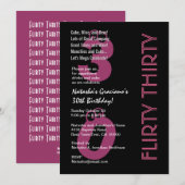 Drieëndertig verjaardag zwarte PInk Sjabloon Kaart (Voorkant / Achterkant)