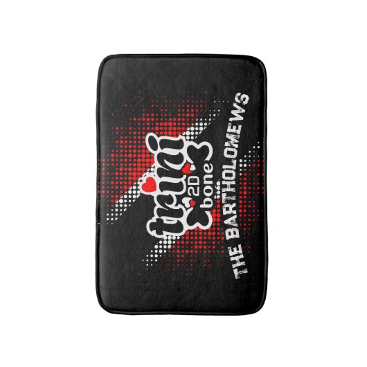 Drieënnale 2D Bone Trinidad en Tobago Dot Pattern Badmat (Voorkant Verticaal)