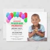 DrieEnorme 3e Verjaardag Ballon Rode Foto Kaart (Voorkant)