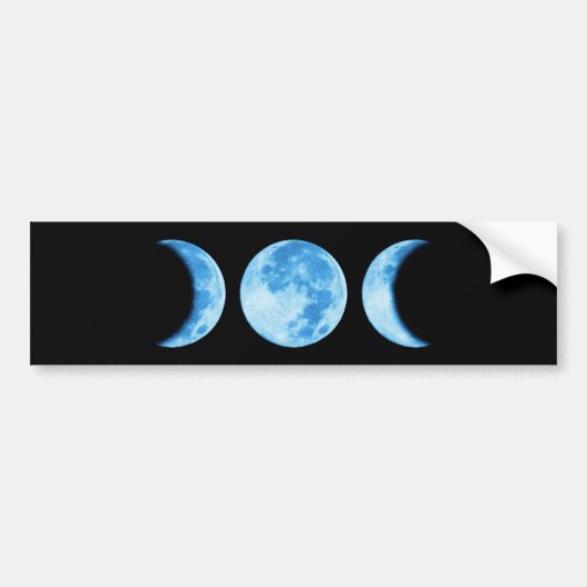 Driefasige Moon Bumpersticker (Voorkant)