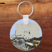 Driefiets en Martello Toren Hythe Kent Sleutelhanger (Achterkant)