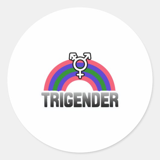 Driegeslachtse trots ronde sticker (Voorkant)