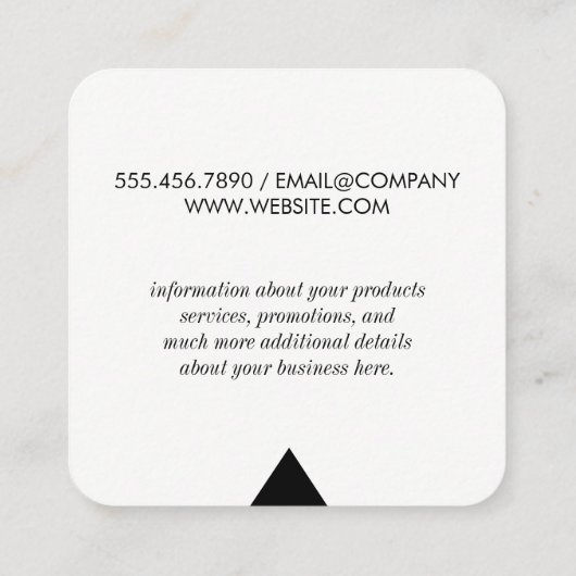 Driehoek Accent Vierkante Visitekaartje (Achterkant)