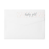 Driehoek Babymeisje Roze en grijs adreslabel (Achterkant)