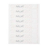 Driehoek Babymeisje Roze en grijs adreslabel (Vel)