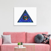 Driehoek blauw met oog-oog-ter-plekke canvas afdruk (Insitu (Woonkamer))