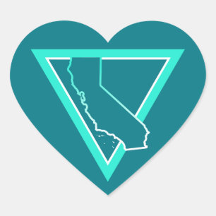 driehoek californië hart sticker