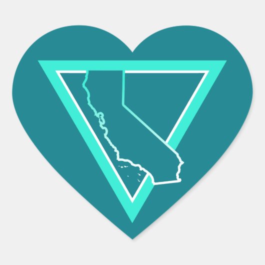 driehoek californië hart sticker (Voorkant)