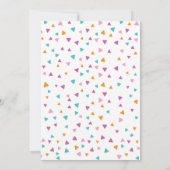 Driehoek confetti Verjaardag uitnodiging Meisje (Achterkant)