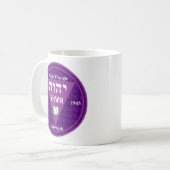 Driehoek dbl paarse koffie mok (Voorkant links)