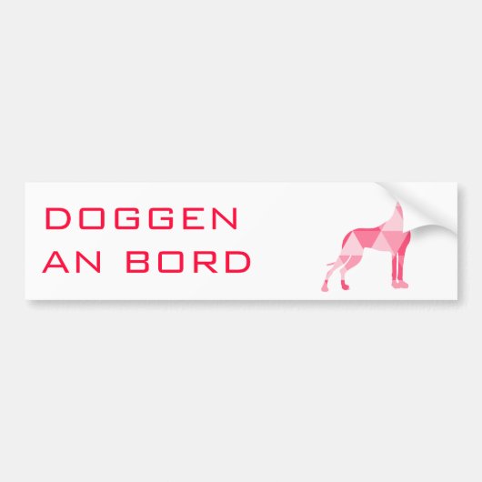 Driehoek Dogge Bumpersticker (Voorkant)