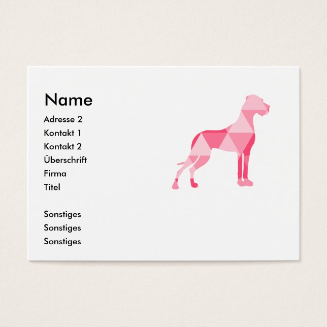 Driehoek Dogge Visitekaartjes (Voorkant)