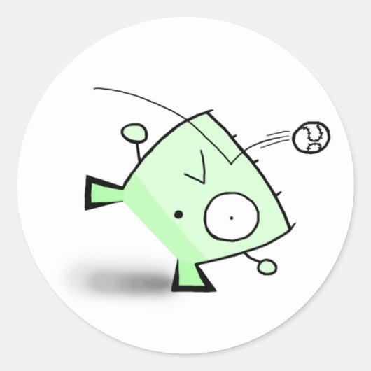 Driehoek Dude Young Hit in het hoofd Ronde Sticker (Voorkant)