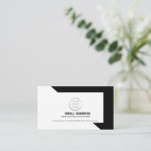 Driehoek Eenvoudig minimalistisch zwart wit Visitekaartje (Staand voorkant)