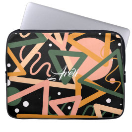 Driehoek en cirkels laptop sleeve