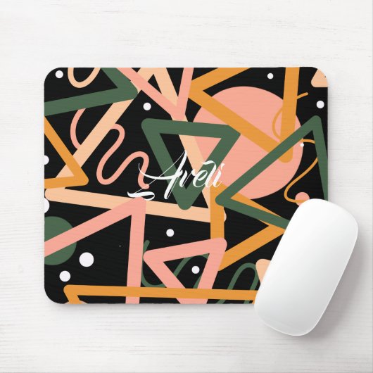 Driehoek en cirkels muismat (Met muis)