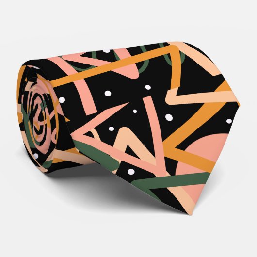 Driehoek en cirkels stropdas (Opgerold)