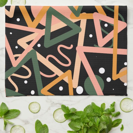 Driehoek en cirkels theedoek (Gevouwen)