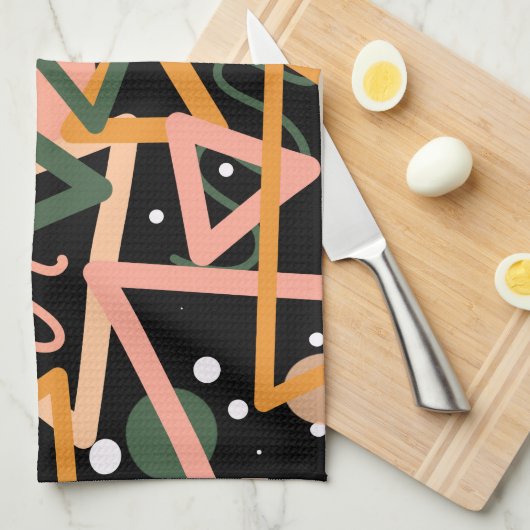 Driehoek en cirkels theedoek (Quarter Fold)