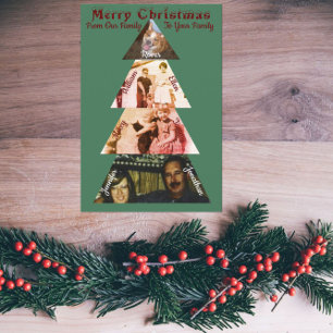 Driehoek foto kerstboom gevouwen Wenskaart Kaart