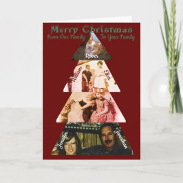 Driehoek foto kerstboom gevouwen Wenskaart Kaart