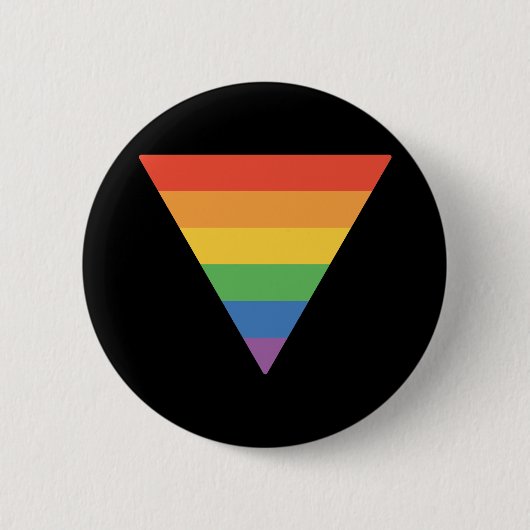 Driehoek Gay Pride Rainbow Ronde Button 5,7 Cm (Voorkant)