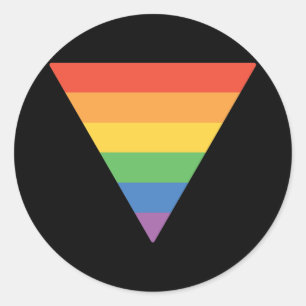 Driehoek Gay Pride Rainbow Ronde Sticker