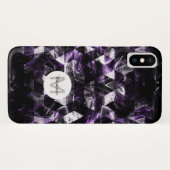 Driehoek Geometric Paars Smoky Galaxy Monogram Case-Mate iPhone Case (Achterkant (horizontaal))