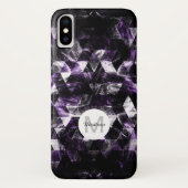 Driehoek Geometric Paars Smoky Galaxy Monogram Case-Mate iPhone Case (Achterkant)