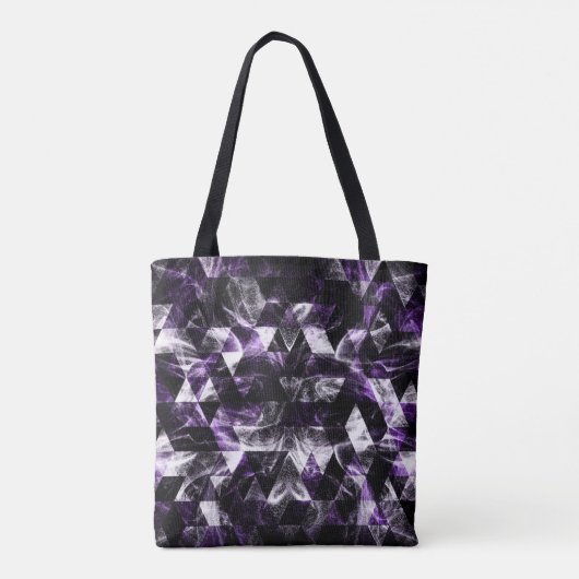 Driehoek Geometric Paars Smoky Galaxy Monogram Tote Bag (Achterkant)