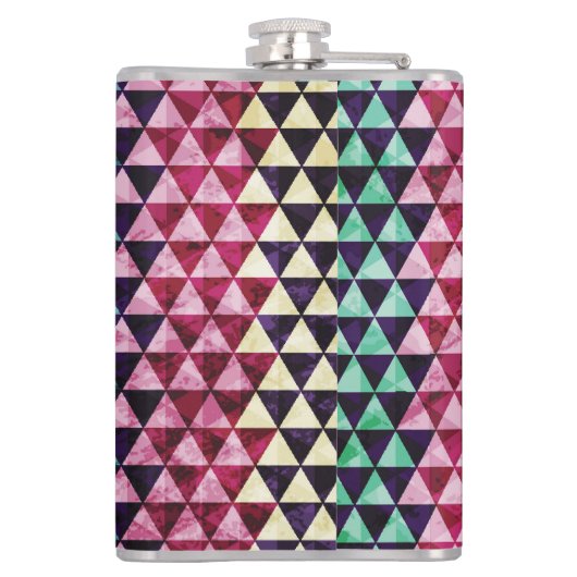  driehoek geometrisch naadloos patroon heupfles (Achterkant)