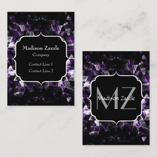 Driehoek Geometrisch Paars Rokerig Sterrenstelsel  Visitekaartje (Voorkant / Achterkant)