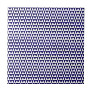 Driehoek Geometrisch patroon Cobalt Blue en White Tegeltje
