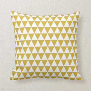 Driehoek Geometrisch Patroon Mustard Yellow Kussen