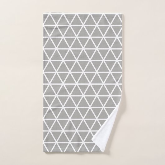 Driehoek geometrisch patroon op Silver Grey Bad Handdoek (Handdoek)