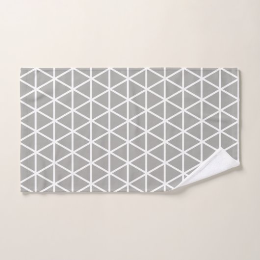 Driehoek geometrisch patroon op Silver Grey Bad Handdoek (Handdoek)