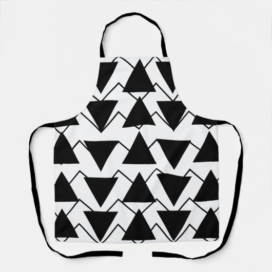 Driehoek Geometrisch Zwart en Wit Schort (Voorkant)