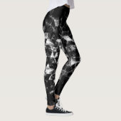 Driehoek Geometrisch Zwart-wit Smoky patroon Leggings (Rechts)
