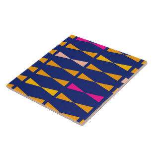 Driehoek Geometrische Pret Cool Moderne Blauw Oran Tegeltje
