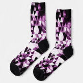 Driehoek geometrische trilling roze roze melkweg sokken (Links)