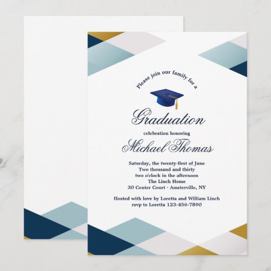 Driehoek Grenzen Uitnodiging (Voorkant / Achterkant)