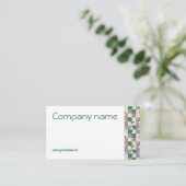 Driehoek groen turquoise beige QR Visitekaartje (Staand voorkant)