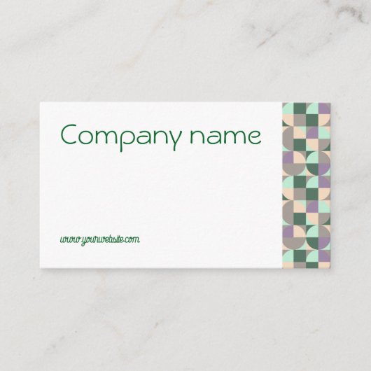 Driehoek groen turquoise beige QR Visitekaartje (Voorkant)