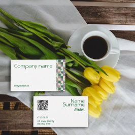 Driehoek groen turquoise beige QR Visitekaartje