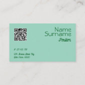 Driehoek groen turquoise grijs QR Visitekaartje (Achterkant)