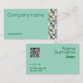 Driehoek groen turquoise grijs QR Visitekaartje (Voorkant / Achterkant)